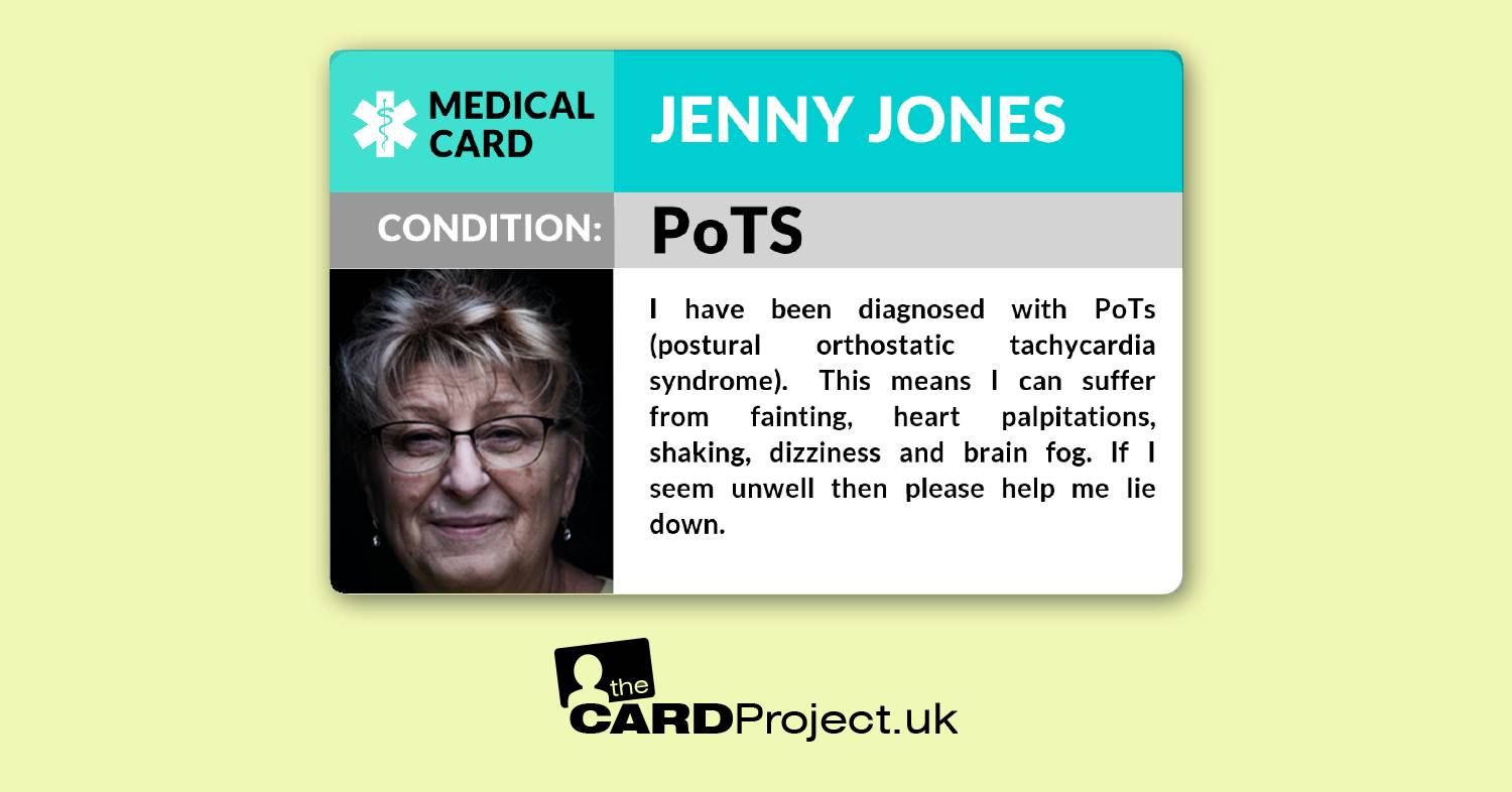 PoTS Awareness Photo Medical ID Alert Card  (FRONT)
